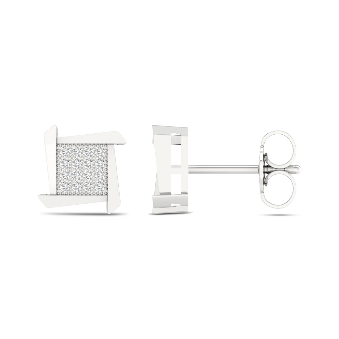 Chic 10k White Gold Lab Diamond Stud Earrings for Women