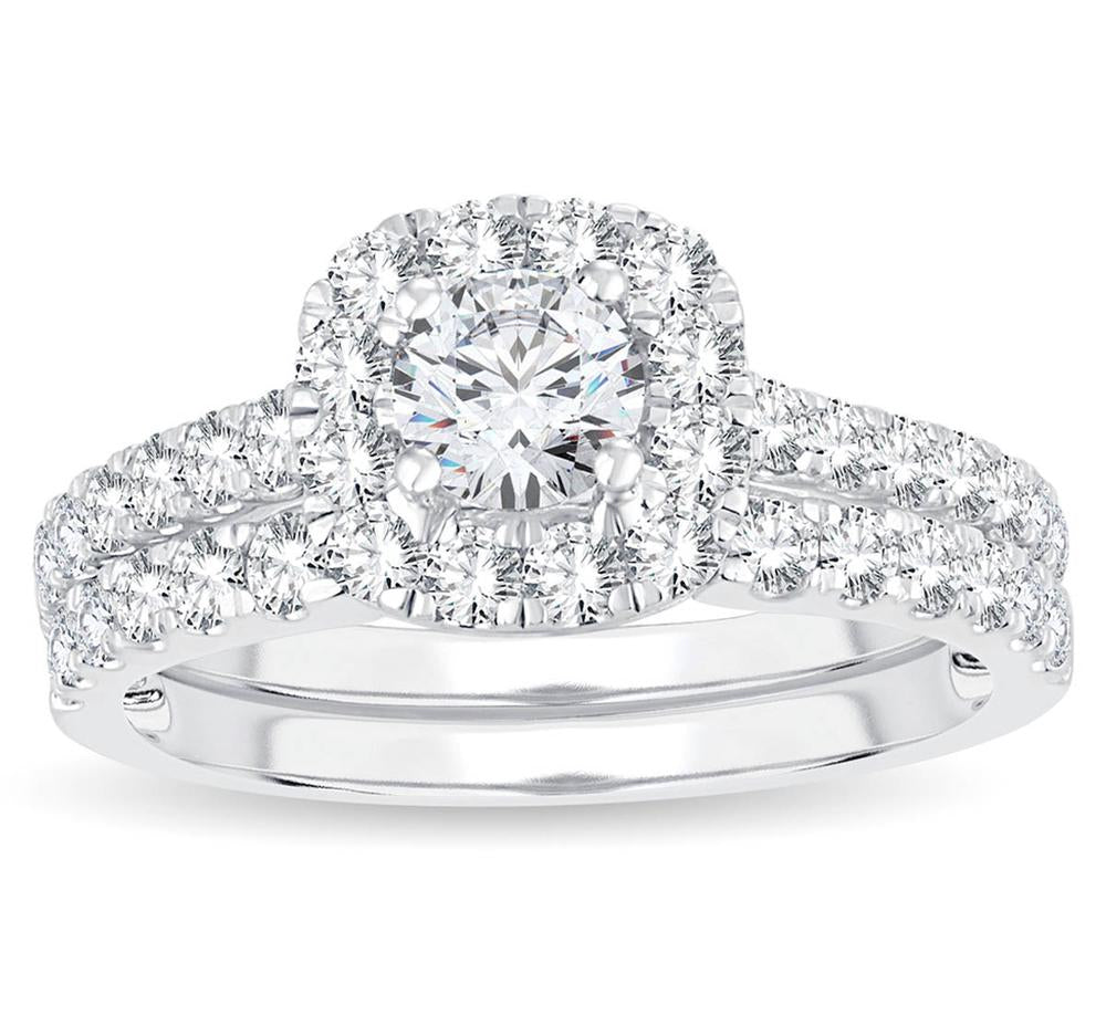 Timeless 14K White Gold 1.40ct Diamond Bridal Ring