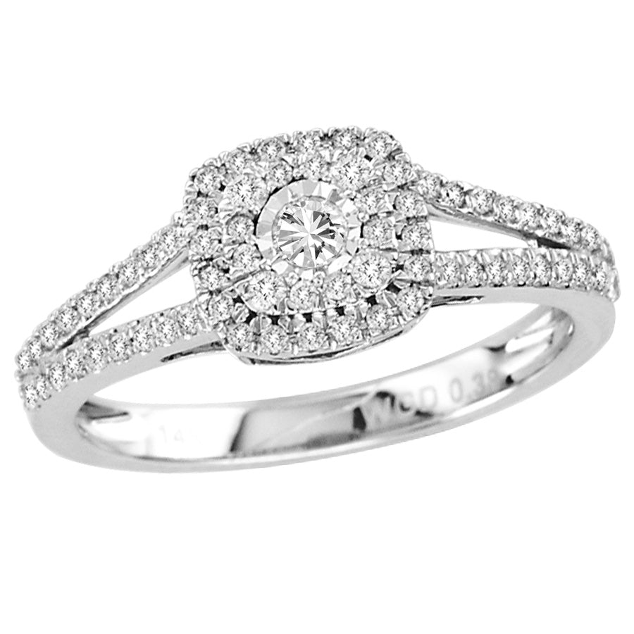 Timeless 14k White Gold Diamond Engagement Ring - 0.38CT Brilliance