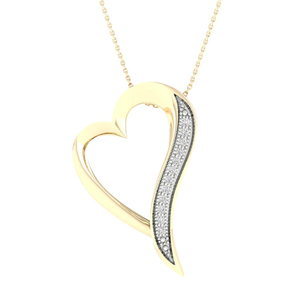 10k Yellow Gold Lab Diamond Womens Delicate Pendant Necklace