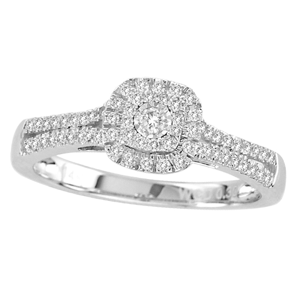 Timeless 14K White Gold Diamond Promise Ring for Her