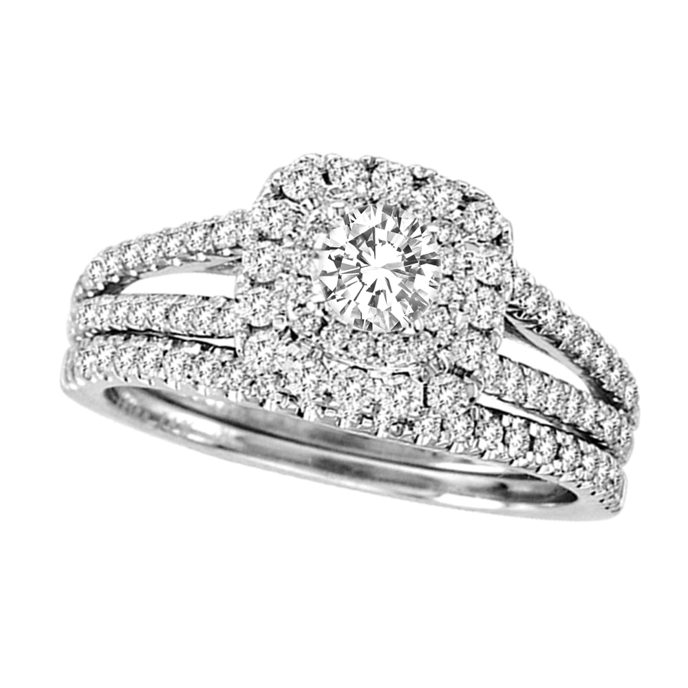 Timeless 14k White Gold 1.17CT Diamond Bridal Ring