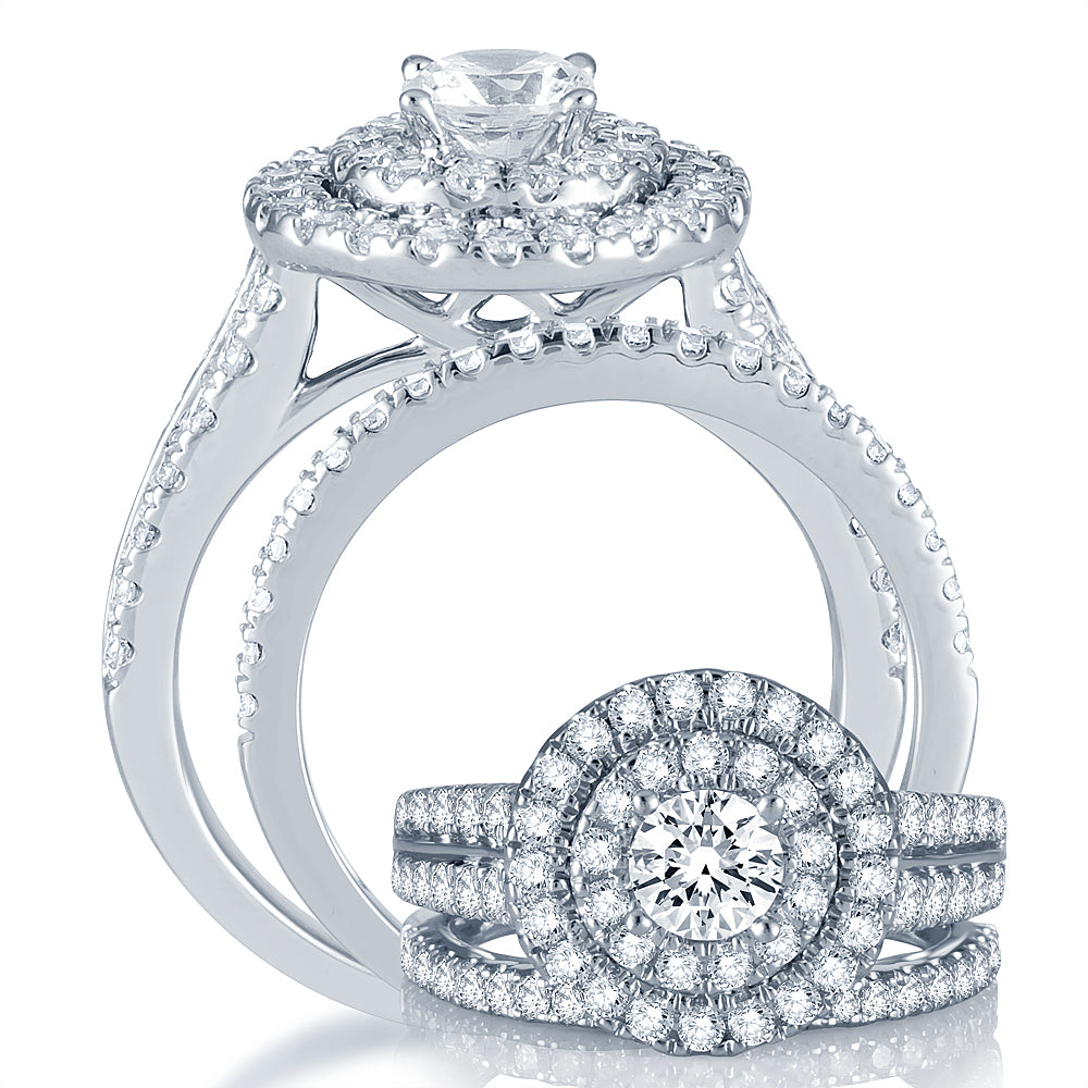 14k White Gold 2.01CT Diamond Engagement Ring for Her