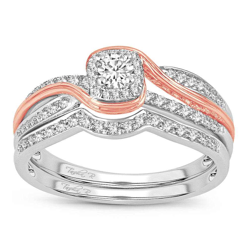 Romantic Rose Gold 0.50CT Diamond Bridal Ring for Her