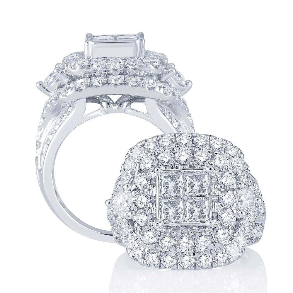 Brilliant 14k White Gold Lab Diamond Engagement Ring (4.00CT)