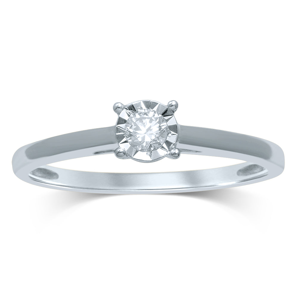 Timeless 14K White Gold Diamond Promise Ring for Her