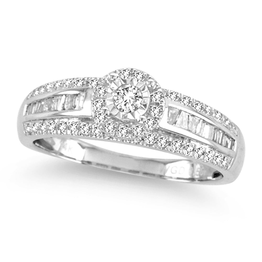 Timeless 14k White Gold Lab Diamond Engagement Ring (0.50 CT)