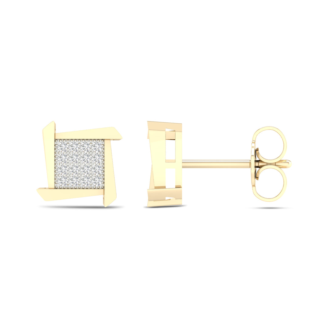 10k Yellow Gold 0.10CT Lab Diamond Stud Earrings for Women