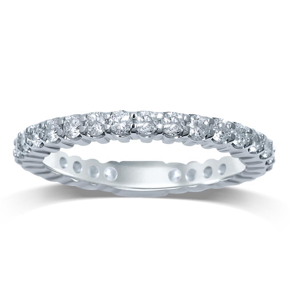 Eternal Shine: 14k White Gold Lab Diamond Womens Eternity Ring