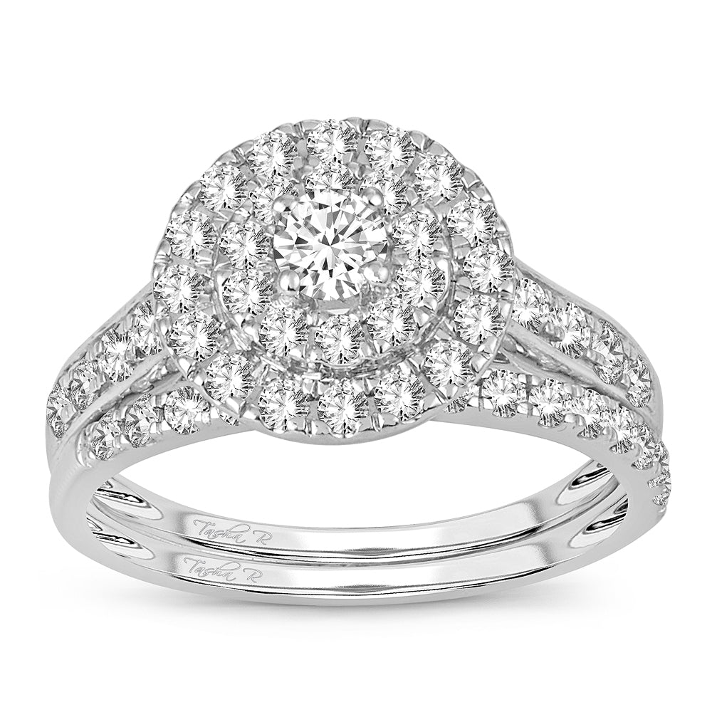 14k White Gold 1CT Diamond Bridal Ring of Eternal Love