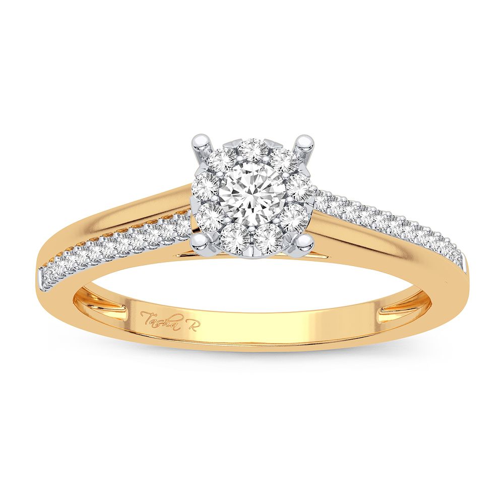 Timeless 14K Yellow Gold 0.20CT Diamond Promise Ring for Her