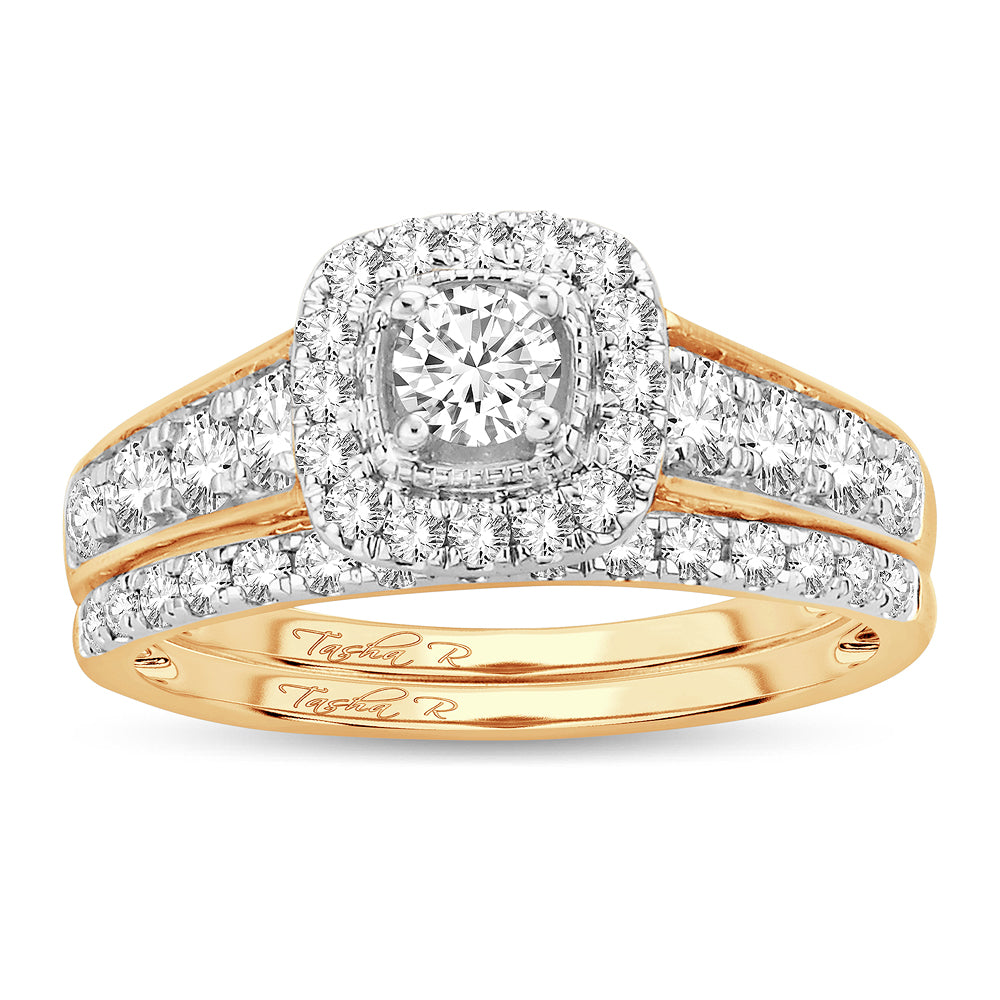 14K Yellow Gold 1CT Diamond Engagement Ring for Her