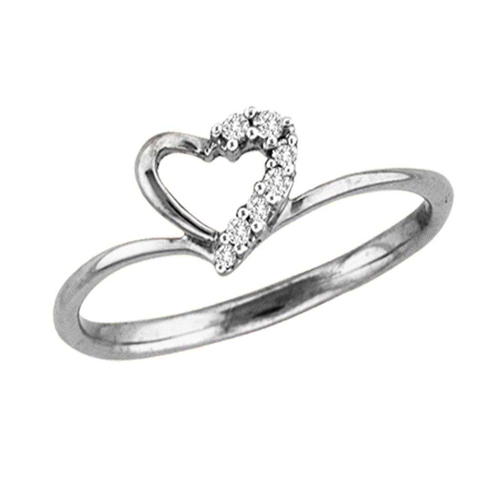 Chic 14k White Gold Lab Diamond Accent Ring for Her