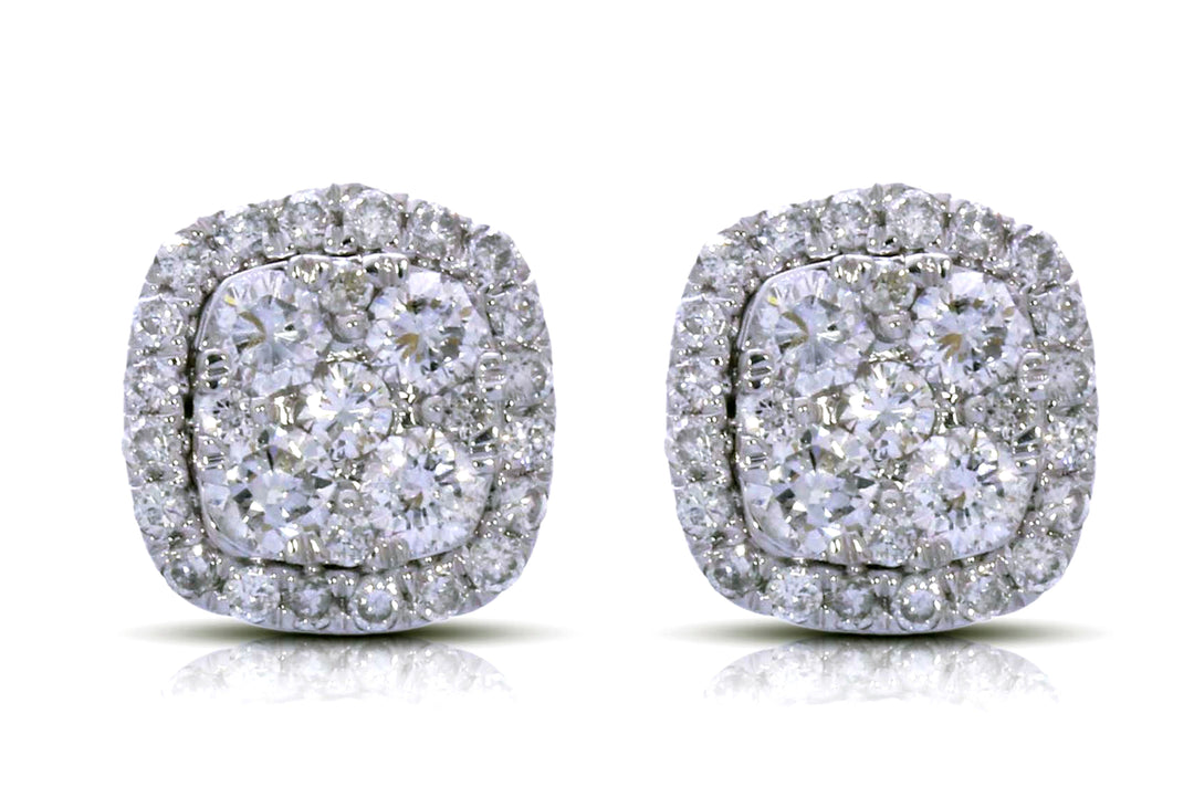 Sparkling 1ct Lab Diamond Earrings in White Gold