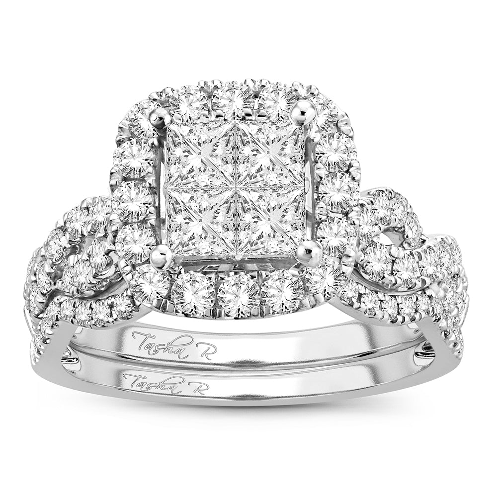 Timeless 14K White Gold 1.75ct Diamond Bridal Ring