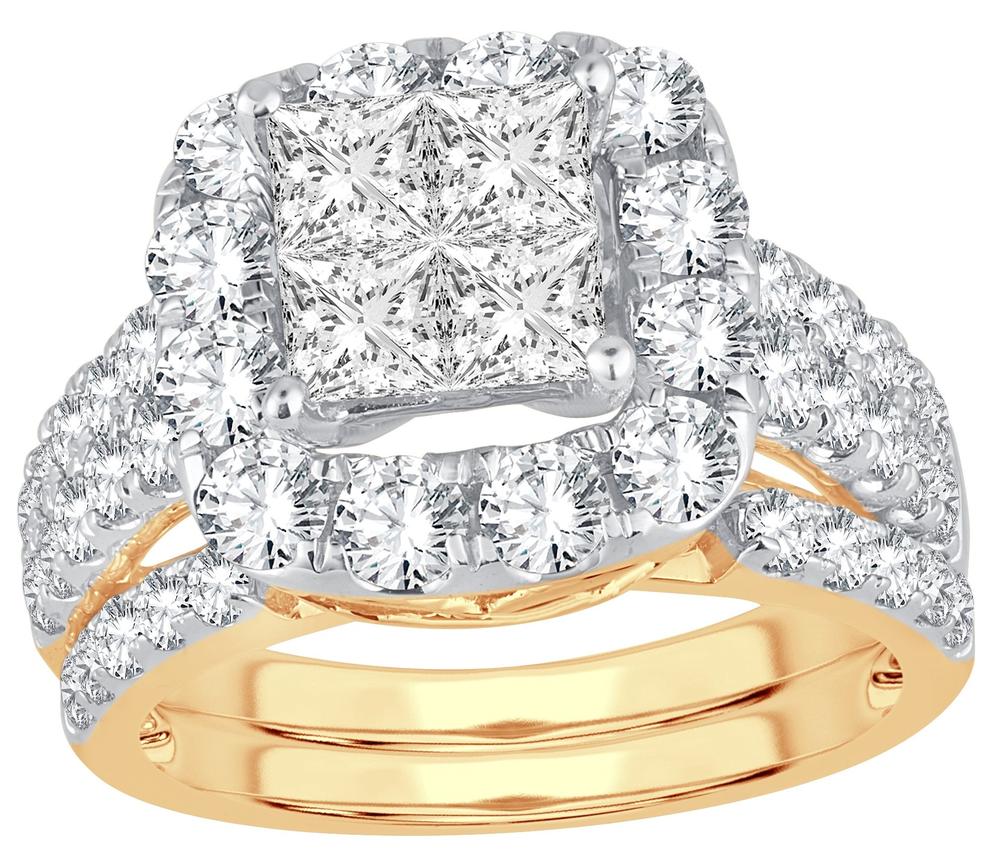 Brilliant 14k Yellow Gold 3ct Lab Diamond Engagement Ring