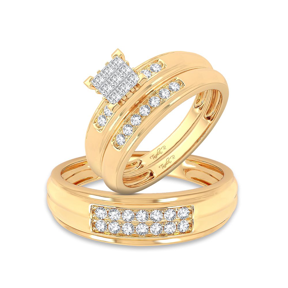 14K Yellow Gold 0.50ct Diamond Trio Jewelry Set