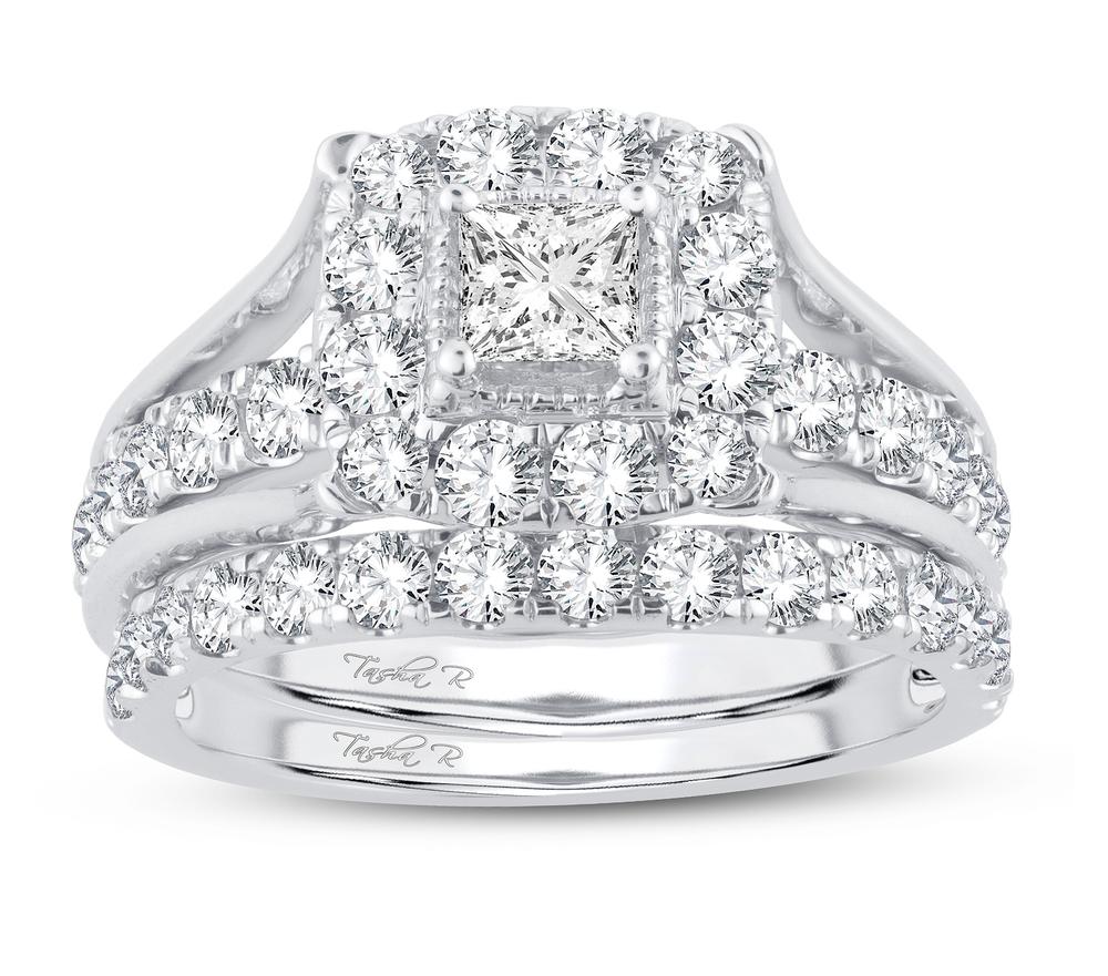 Brilliant 14k White Gold 2ct Lab Diamond Bridal Ring