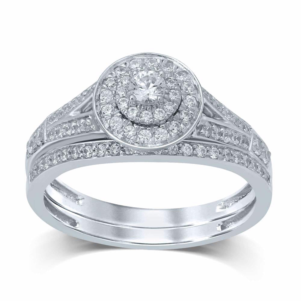 Sparkling 14k White Gold Lab Diamond Engagement Ring (0.5CT)