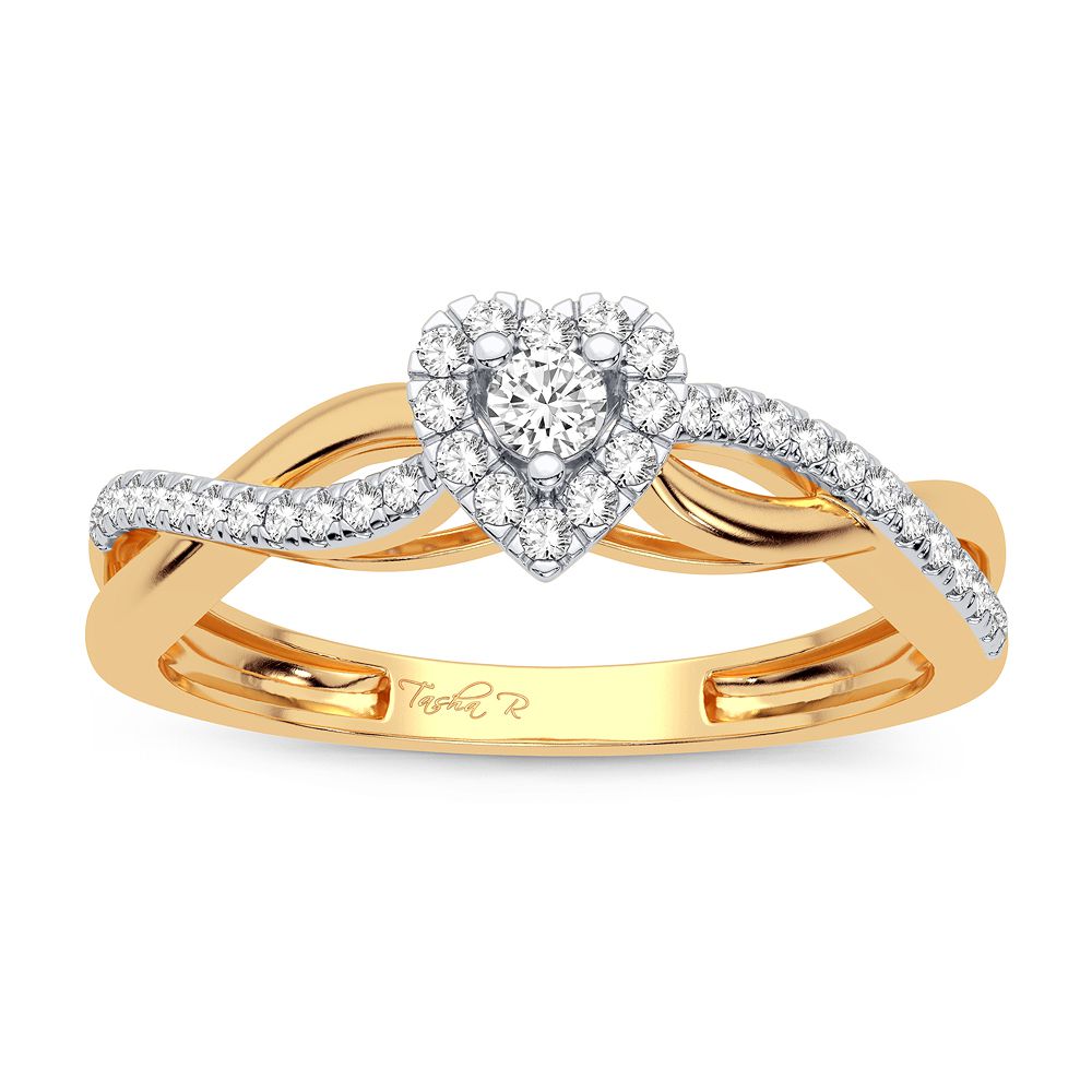 Timeless 14K Yellow Gold 0.20CT Diamond Promise Ring for Her