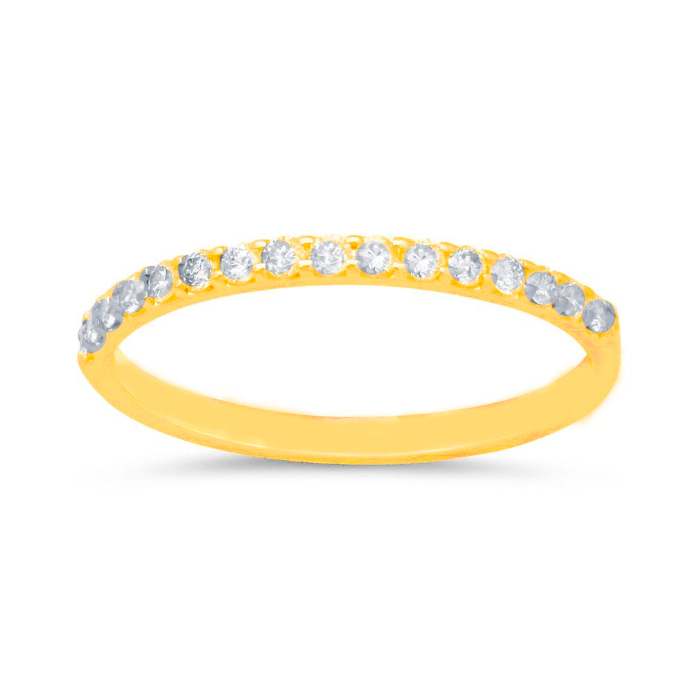 14K Yellow Gold 0.25ct Diamond Womens Delicate Band Ring