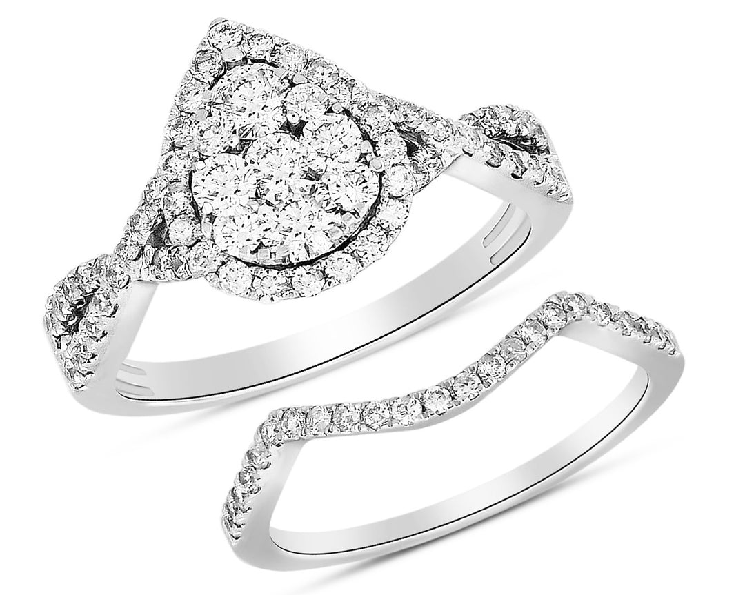 Timeless 14k White Gold 1ct Diamond Bridal Ring for Her