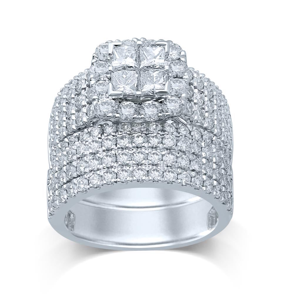 14k White Gold Lab-Grown 5.10CT Diamond Bridal Ring