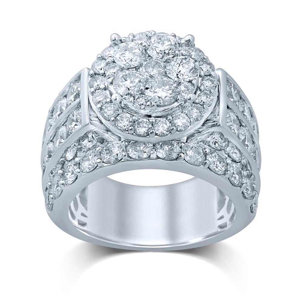 14k White Gold Lab Diamond Bridal Ring (5.00CT Brilliance)