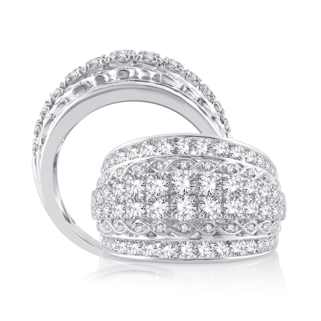 Sparkling 14K White Gold 2CT Diamond Anniversary Band