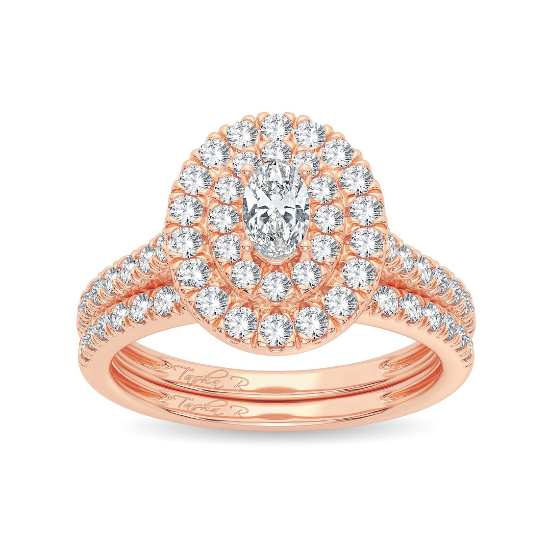 Romantic Rose Gold 1CT Diamond Bridal Ring Sparkle