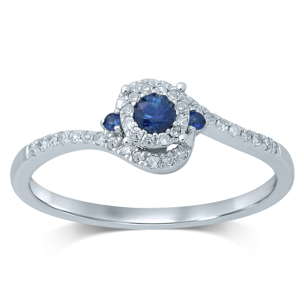 14k White Gold Lab-Created Diamond Solitaire Ring