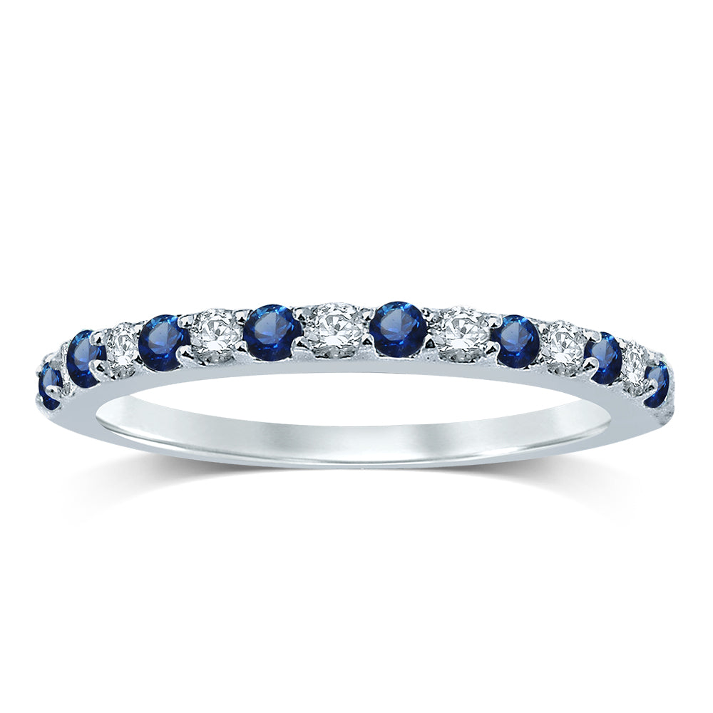 14k White Gold Diamond Accent Womens Stackable Band Ring
