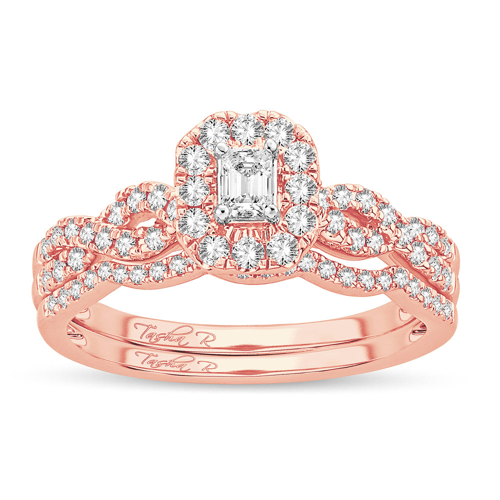 Romantic Rose Gold 0.60CT Diamond Bridal Ring for Her