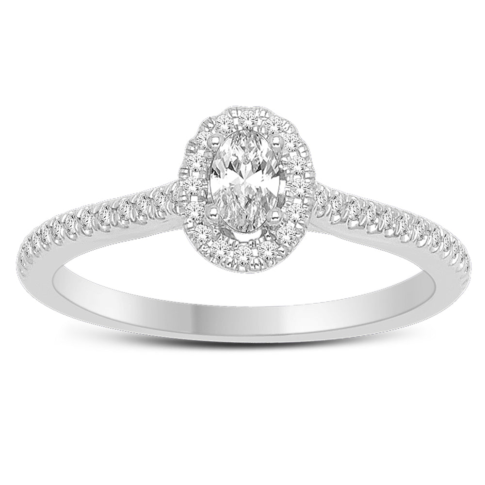 Timeless 14k White Gold Lab Diamond Engagement Ring (0.33 CT)