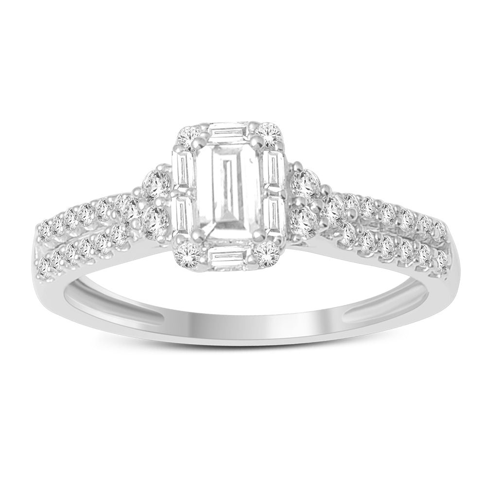14k White Gold Lab-Grown Diamond Engagement Ring (0.66 CT)