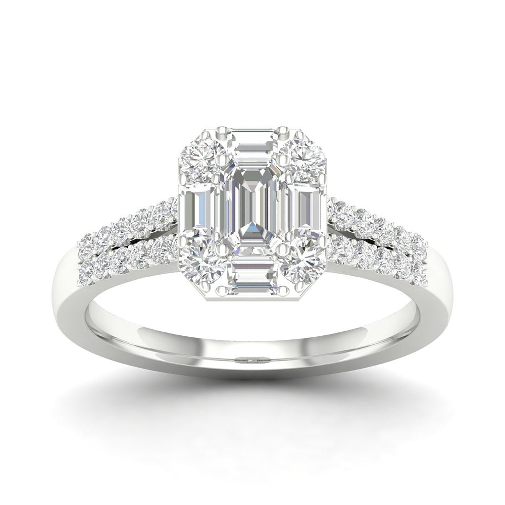Timeless 14k White Lab Diamond Womens Engagement Ring