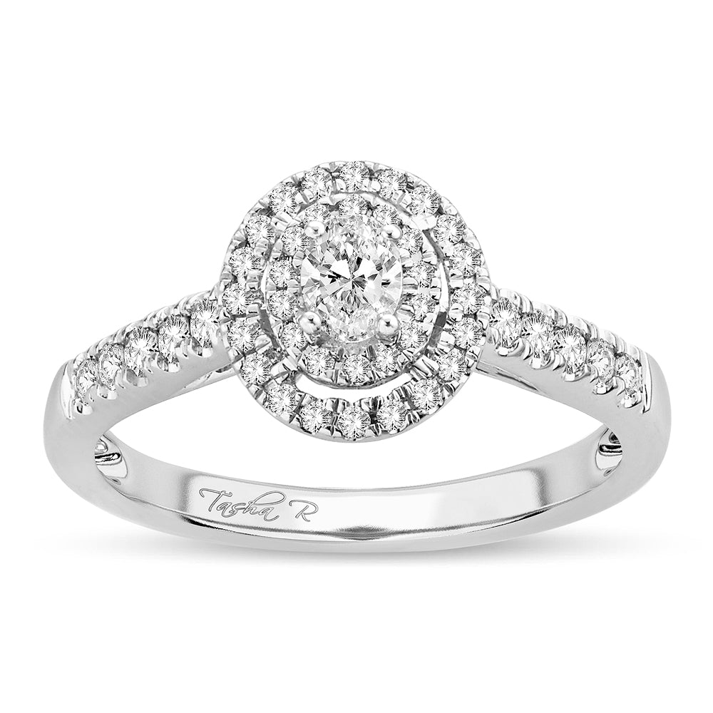 Timeless 14K White Gold Diamond Engagement Ring - 0.51CT