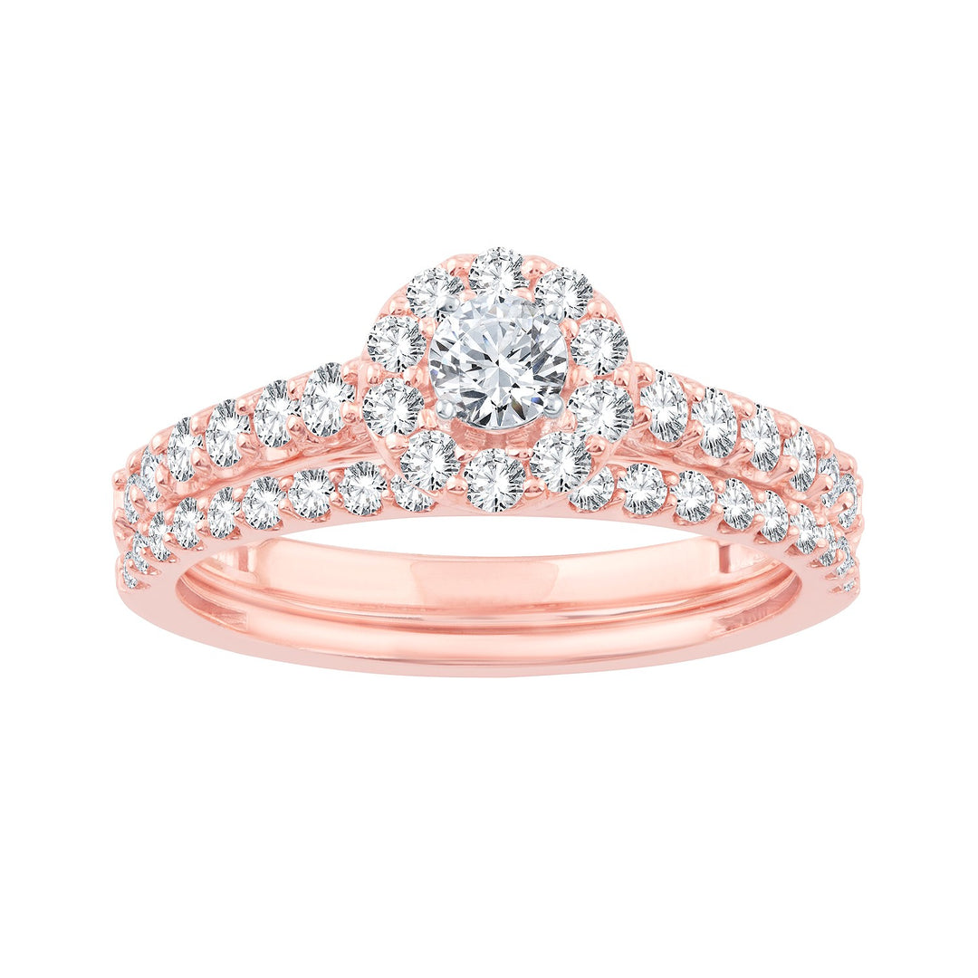 14K Yellow Gold 1CT Lab Diamond Bridal Ring Elegance