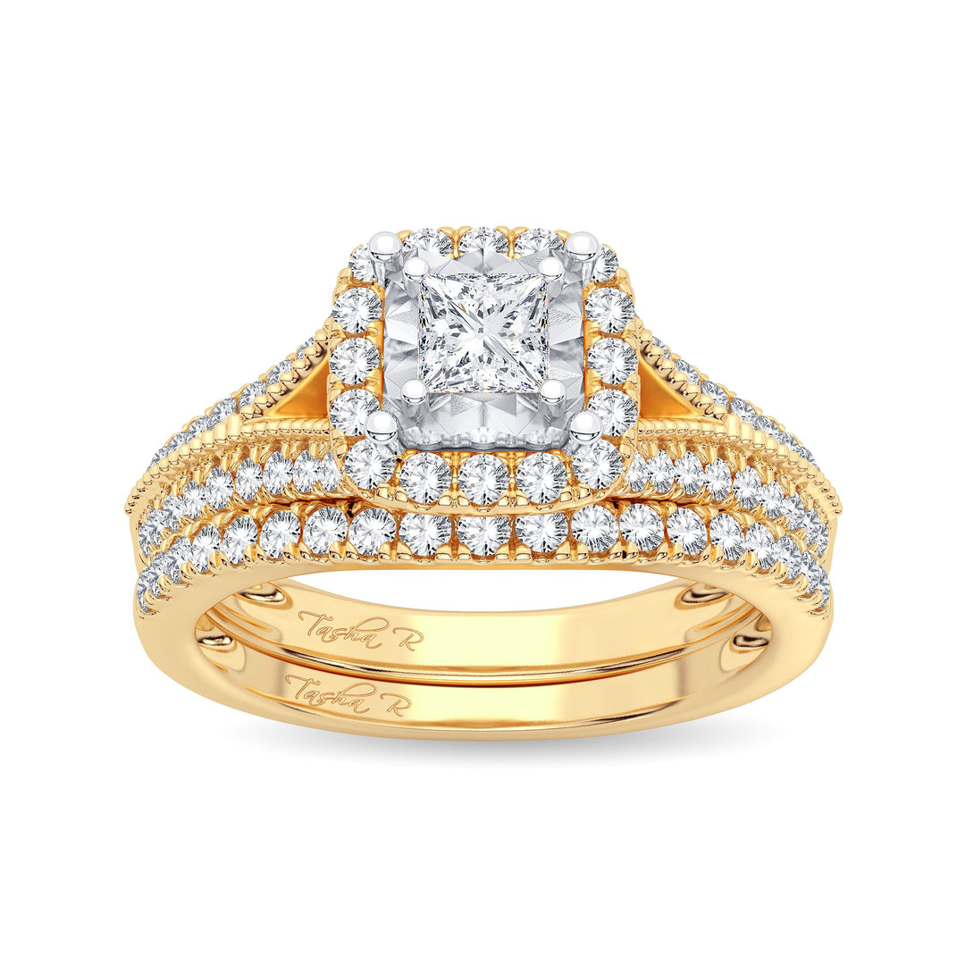 Luminous 14K Yellow Gold 0.75ct Diamond Bridal Ring