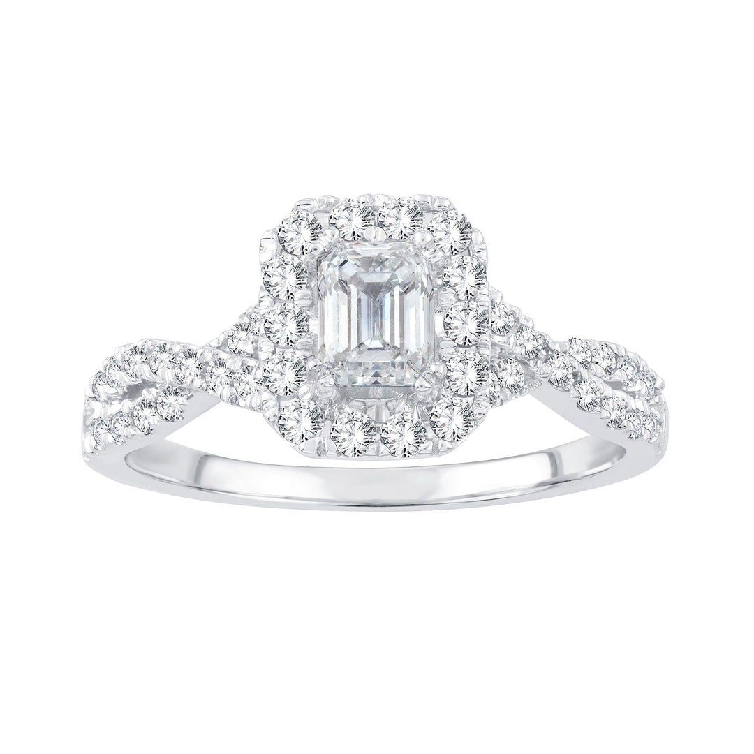 14k White Gold Lab Diamond Bridal Ring (1.00CT Brilliance)
