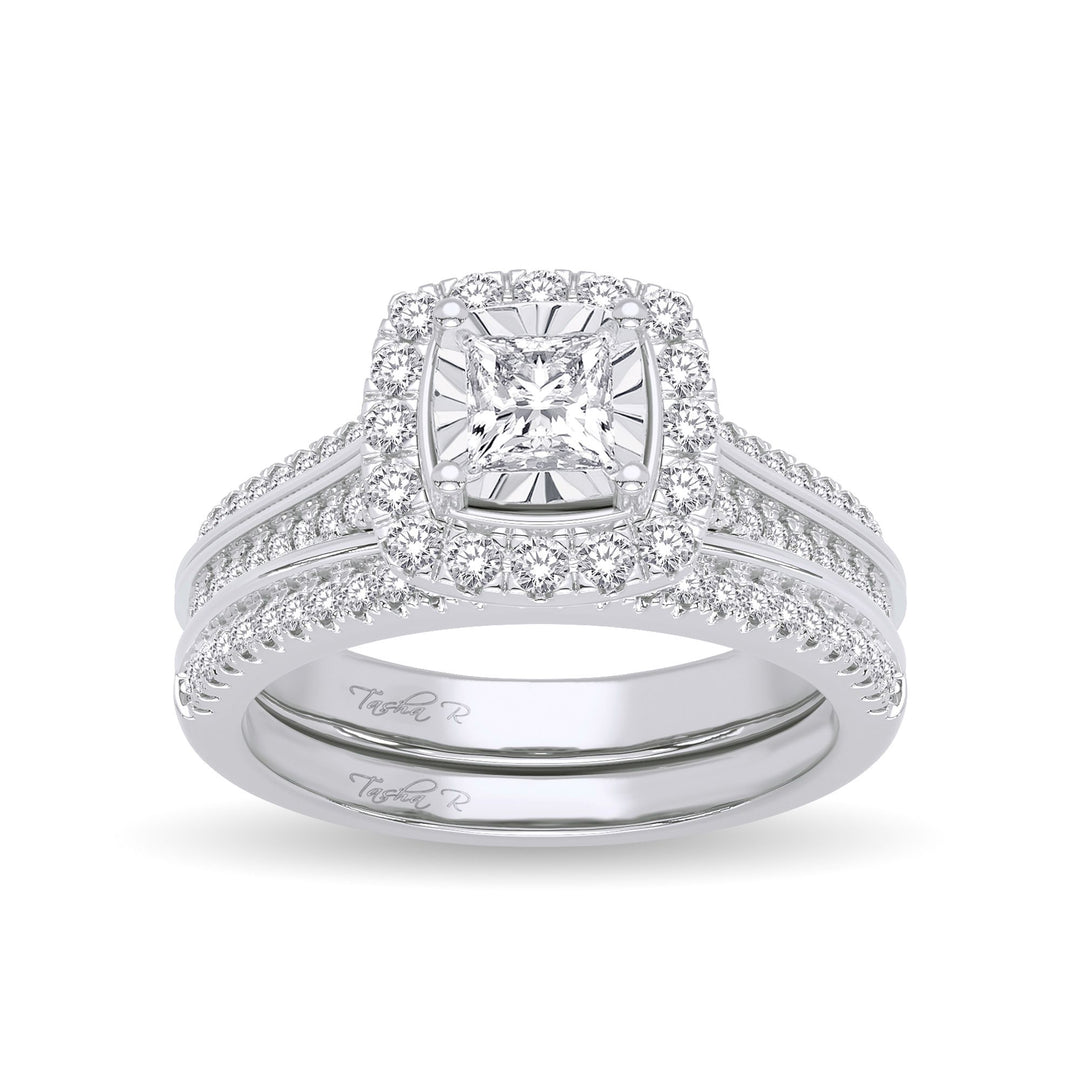 Timeless 14K White Gold 0.64CT Diamond Bridal Ring Elegance