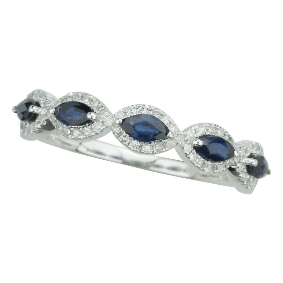 14K White Gold 0.17CT Diamond Womens Elegance Band