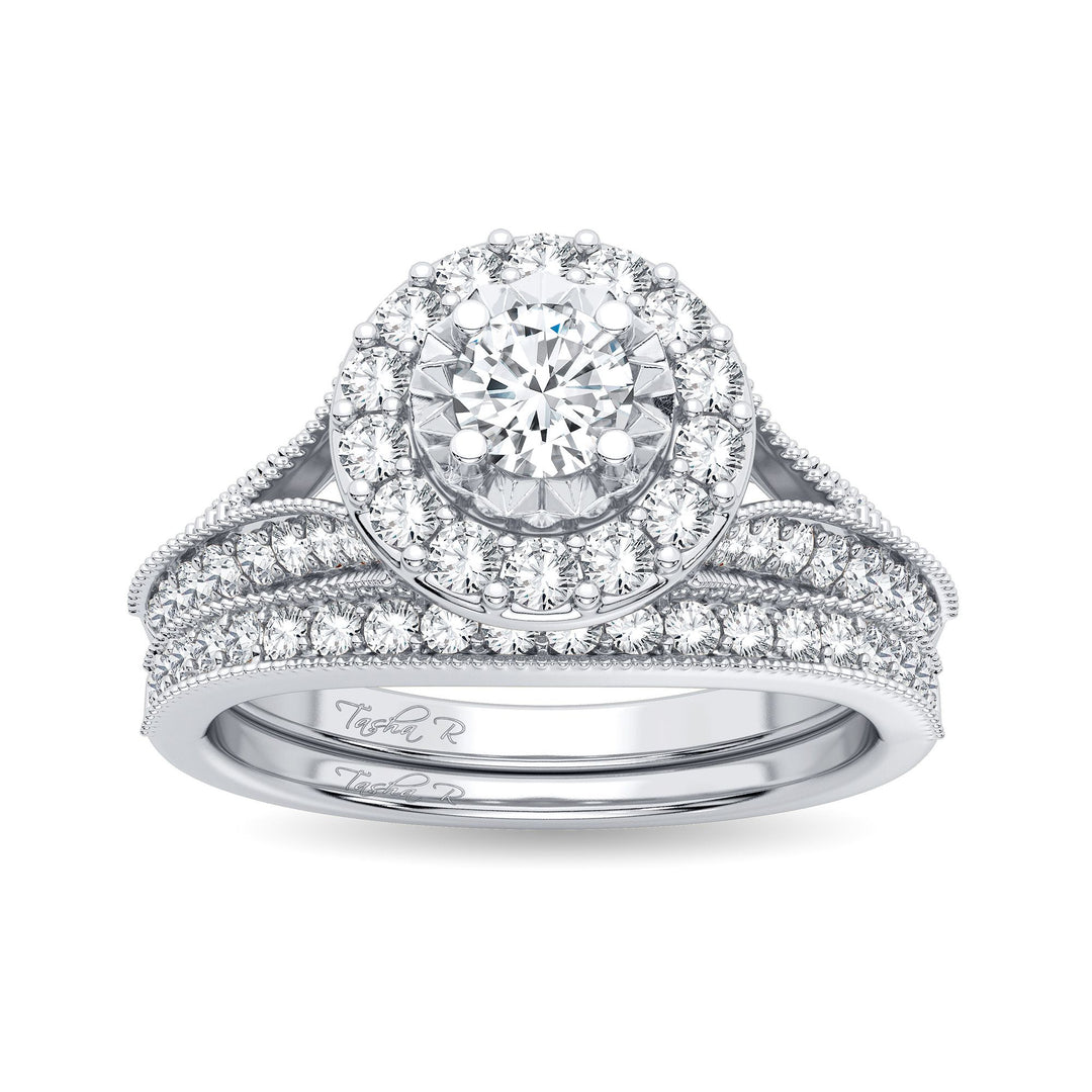 Timeless 14K White Gold 1CT Diamond Bridal Ring for Her