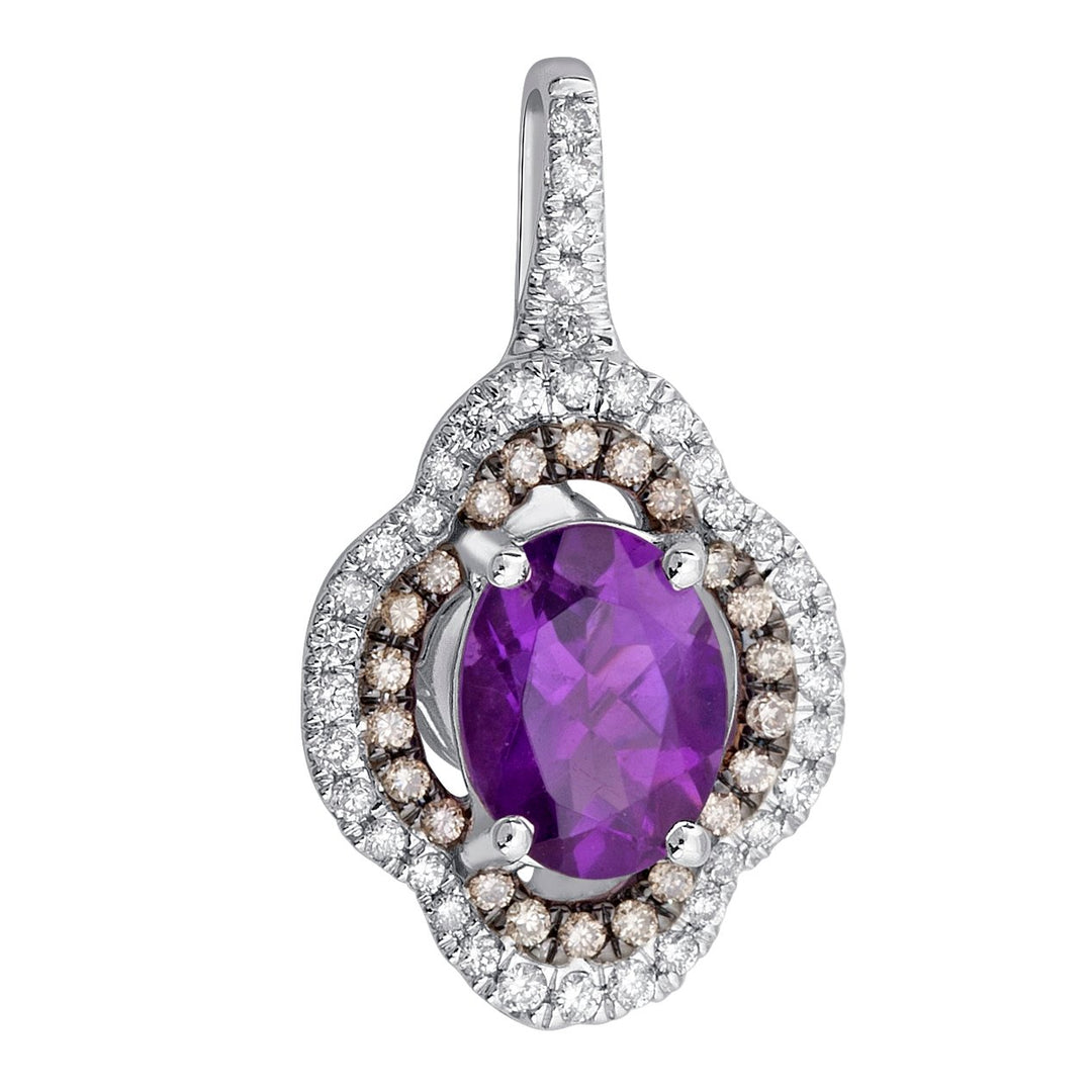 14K 0.28CT Diamond AMETHST PEND