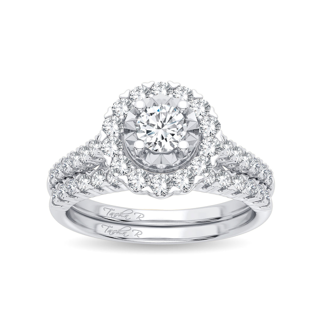 Timeless 14K White Gold 1CT Diamond Bridal Engagement Ring