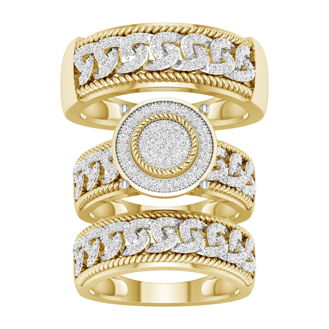 10k Yellow Gold 0.65CT Diamond Trio Jewelry Set Brilliance