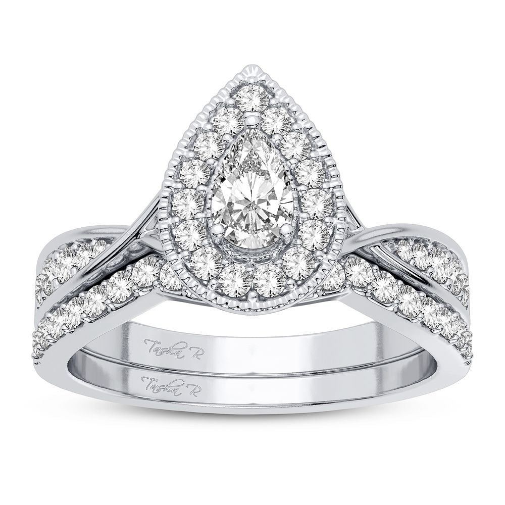 Elegant 14K White Gold 0.60CT Diamond Bridal Ring for Her