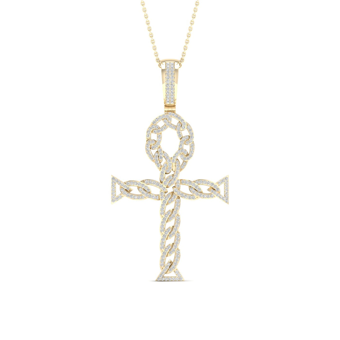 Classic 10k Gold Diamond Pendant - Spiritual Elegance