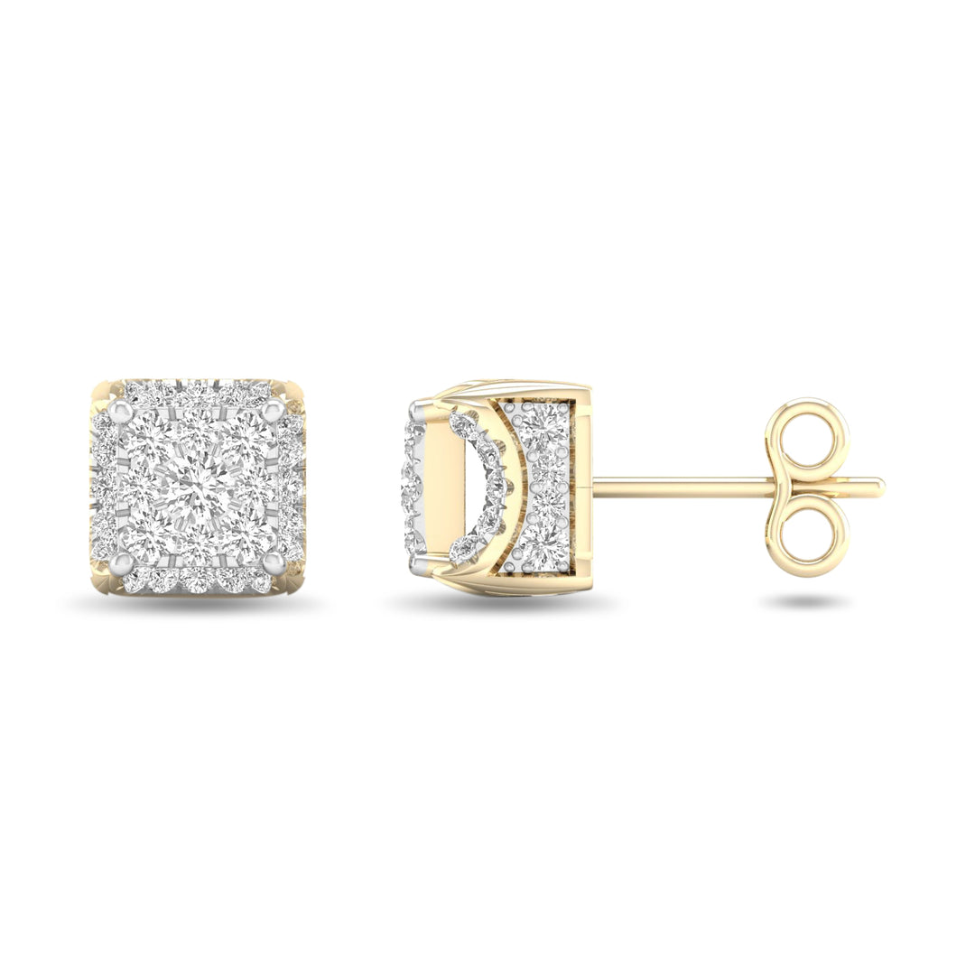 10k Yellow Gold Lab Diamond Stud Earrings - 1.50CT Brilliance