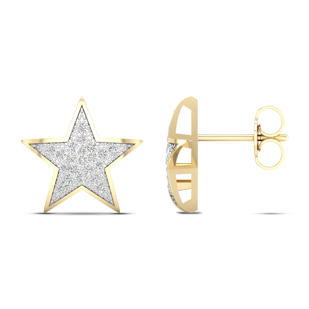 10k Yellow Gold 0.10CT Lab Diamond Stud Earrings